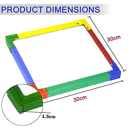 DAHSHA 2 in 1 Double Sided White & Green Slate for Kids Double Side Slate Board with Colorful Aluminum Frame with Chalk (30 * 30 cm) - Image 2