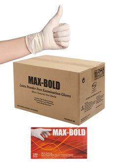 MAX BOLD Strong, Safe And Soft Latex Medical Gloves, Without Powder, For Clinics And Home Use - 10 Boxes  - Image 1