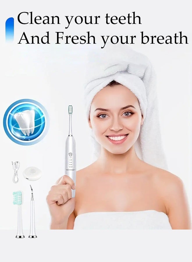 DUNISO Electric Rechargeable Toothbrush with 5 Cleaning Modes,2 Minutes Smart Timer,IPX7 waterproof,Wireless Charging Whitening Toothbrush(White） - Image 3