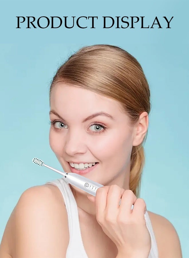 DUNISO Electric Rechargeable Toothbrush with 5 Cleaning Modes,2 Minutes Smart Timer,IPX7 waterproof,Wireless Charging Whitening Toothbrush(White） - Image 5