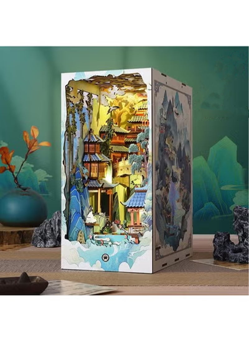 منزل Jietdiy House Penglai Wonderland 3D مجمعة ثلاثية الأبعاد ، منزل مصغر ، لعبة بناء عيد ميلاد - Image 4