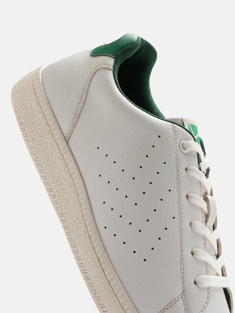 hummel Classic Pinnacle Casual Sneaker for Men Lightweight Breathable with Enhanced Comfort Cushioned Insole and Slip-Resistant Work and Play Casual Shoes-UK 9 White/Green - Image 4