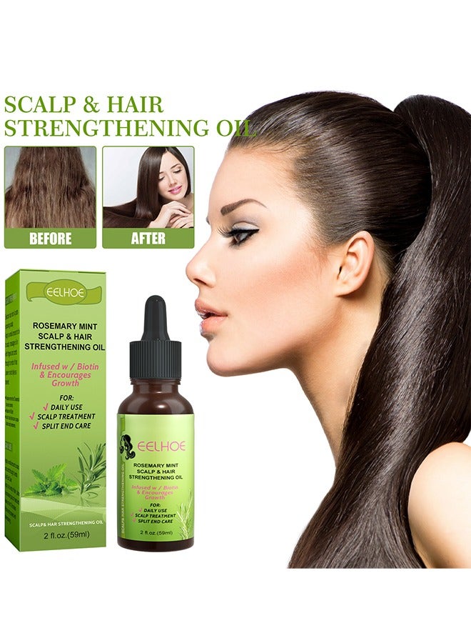 EELHOE Rosemary Mint Scalp Hair Strengthening Oil, For Hair Growth Hair Care, For Split End Care, Nourishes Scalp, Rid Of Itchy And Dry Scalp, Hair Loss - Image 1