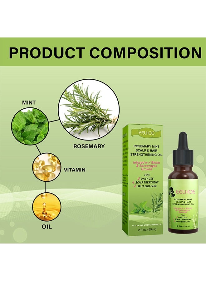 EELHOE Rosemary Mint Scalp Hair Strengthening Oil, For Hair Growth Hair Care, For Split End Care, Nourishes Scalp, Rid Of Itchy And Dry Scalp, Hair Loss - Image 2