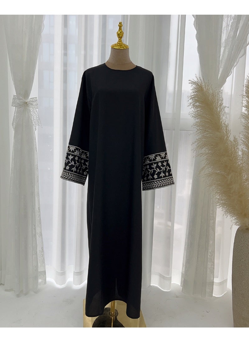 جيوان مطرز مسلم أبايا الأكمام الطويلة دبي فستان رداء تركي سحاب ماكسي ديس الملابسالنساء عيد - Image 2