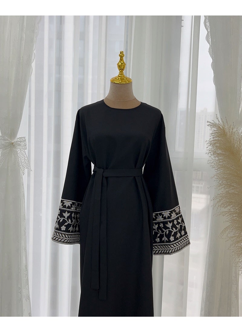 جيوان مطرز مسلم أبايا الأكمام الطويلة دبي فستان رداء تركي سحاب ماكسي ديس الملابسالنساء عيد - Image 3