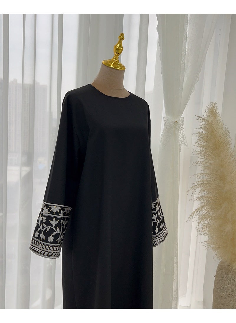 جيوان مطرز مسلم أبايا الأكمام الطويلة دبي فستان رداء تركي سحاب ماكسي ديس الملابسالنساء عيد - Image 4