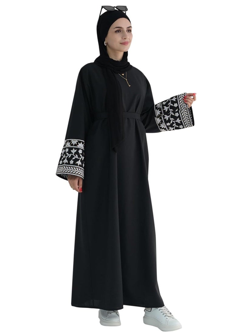 جيوان مطرز مسلم أبايا الأكمام الطويلة دبي فستان رداء تركي سحاب ماكسي ديس الملابسالنساء عيد - Image 1