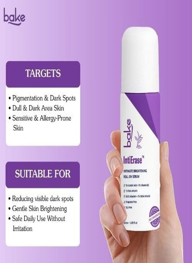 BAKE IntiErase™ Intimate Brightening Roll-On Serum With 5% Azelaic Acid, 5% Niacinamide, Alpha Arbutin | For Dark Underarms, Inner Thighs, Knees & Bikini Area | Intimate Areas for Women & Men - 50ml - Image 5
