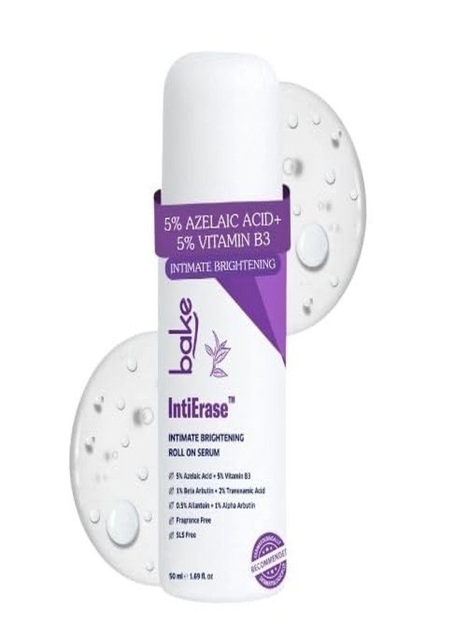 BAKE IntiErase™ Intimate Brightening Roll-On Serum With 5% Azelaic Acid, 5% Niacinamide, Alpha Arbutin | For Dark Underarms, Inner Thighs, Knees & Bikini Area | Intimate Areas for Women & Men - 50ml - Image 1