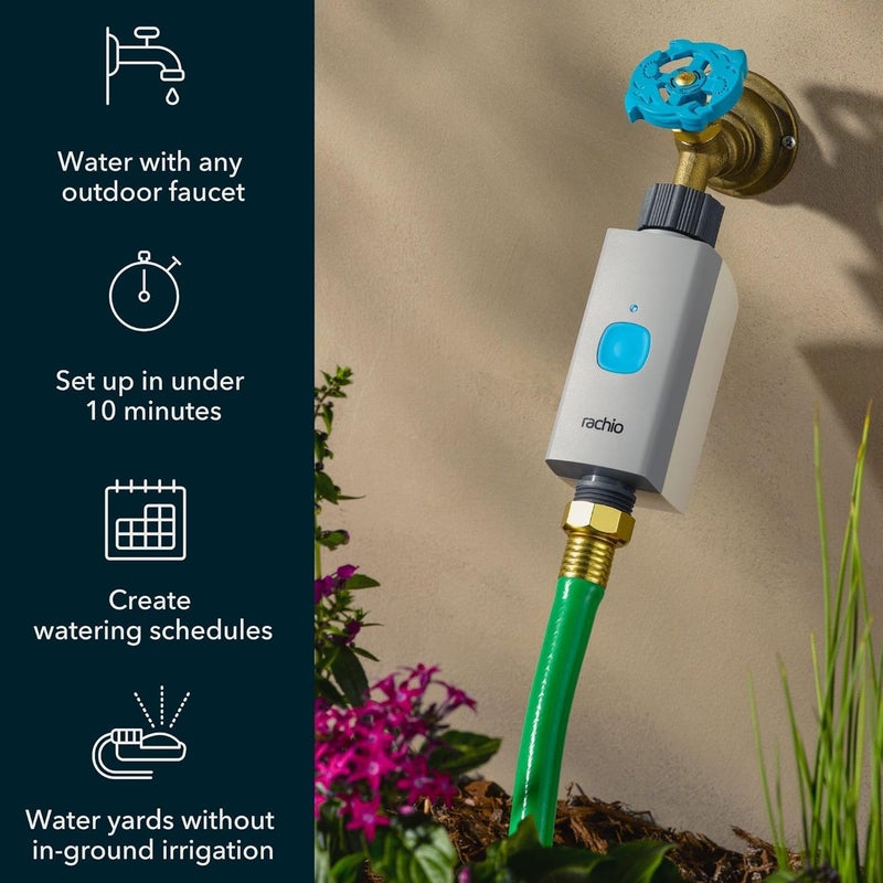 Rachio Smart Hose Timer (2 Valves + 1 WiFi Hub) â€“ App-Controlled Outdoor Faucet Timer, Quick Install & Scheduling, Expandable System - Image 3
