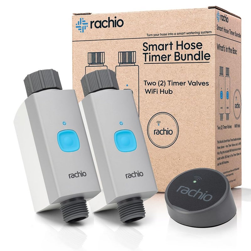 Rachio Smart Hose Timer (2 Valves + 1 WiFi Hub) â€“ App-Controlled Outdoor Faucet Timer, Quick Install & Scheduling, Expandable System - Image 1