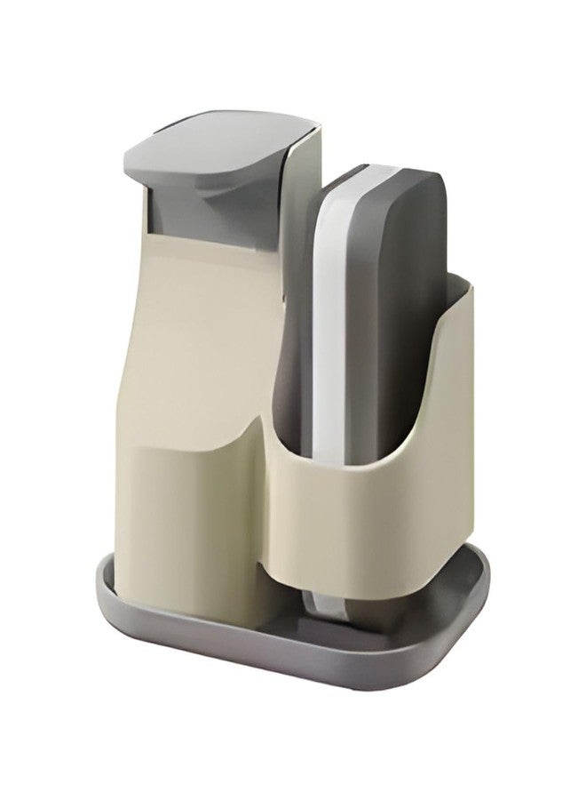 APURK 2 in 1 Soap Dispenser with Sponge Holder for Kitchen Sink | Dishwashing Liquid Pump & Caddy Organizer with Tray | Organizer for Cleaning Accessories | for Sponges/Brushes (Pack of 1,Multicolor) - Image 1