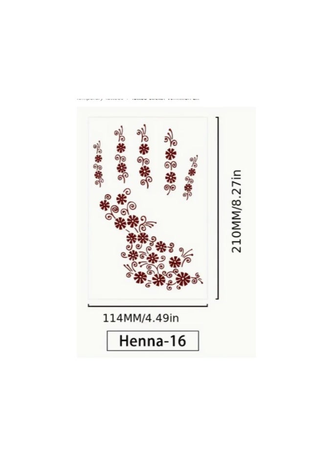 Goolsky Vermilion Lace Disposable Tattoo Sticker - Waterproof, Sweatproof, Colorful, Temporary Body Art - Easy to Apply and Remove  - Image 1