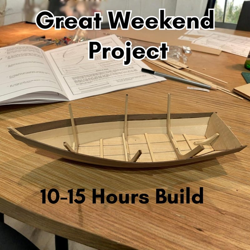 Model Expo Midwest Dinghy Wooden Ship Model Building Kit for Adults DIY Woodcraft Self Assembly - Complete Kit for Adults with Tools, Paint, and Glue Included - Image 4