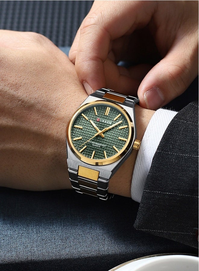 CURREN Quartz Simple Grid Business Watch Alloy Case Multi Function Fashion Watch - Image 5