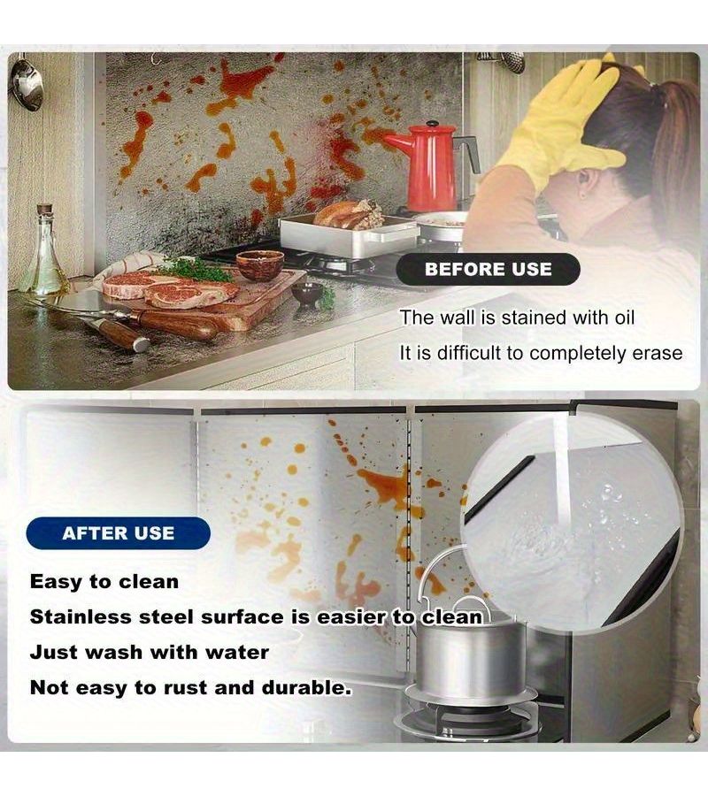 Silvery Large Foldable Stainless Steel Splatter Guard Non Stick Oil Proof Easy Clean - Image 4