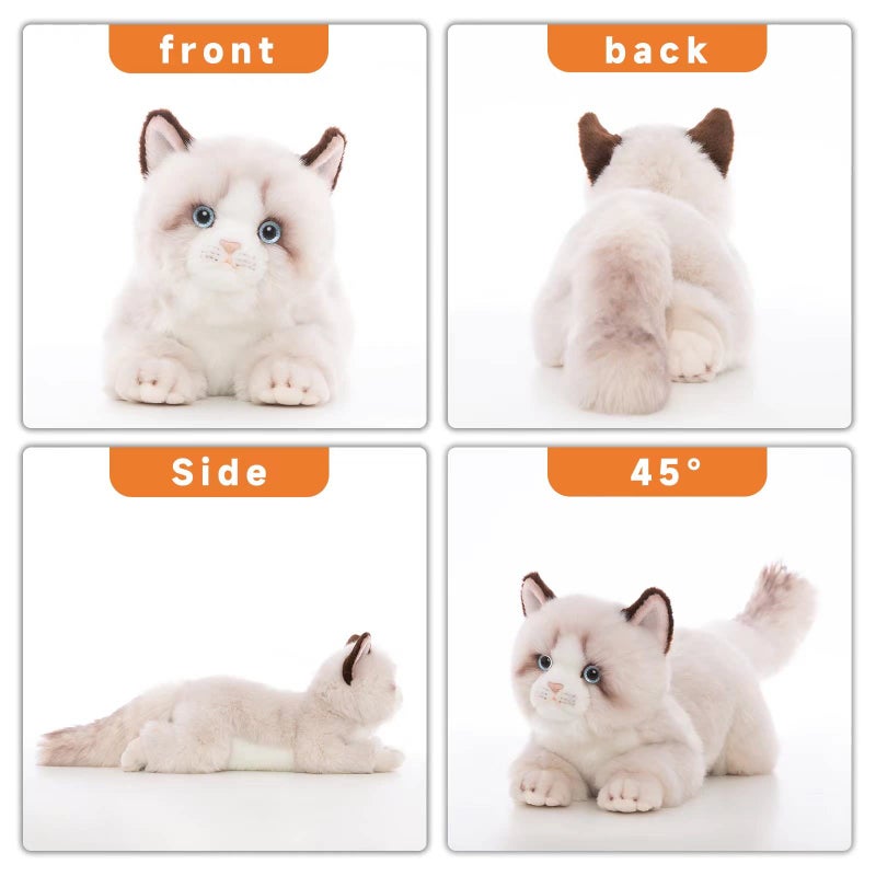 CU-MATE 20 Inch- Gray Ragdoll Cat Plush Stuffed Animal Toys -Realistic Ann Baker Cat Handmade Plush Toy Present Gift - Image 2