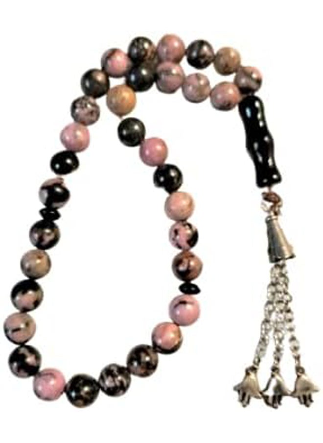 Generic 33 Beads Real Natural Rhodonite Stone Rosary  - Image 1