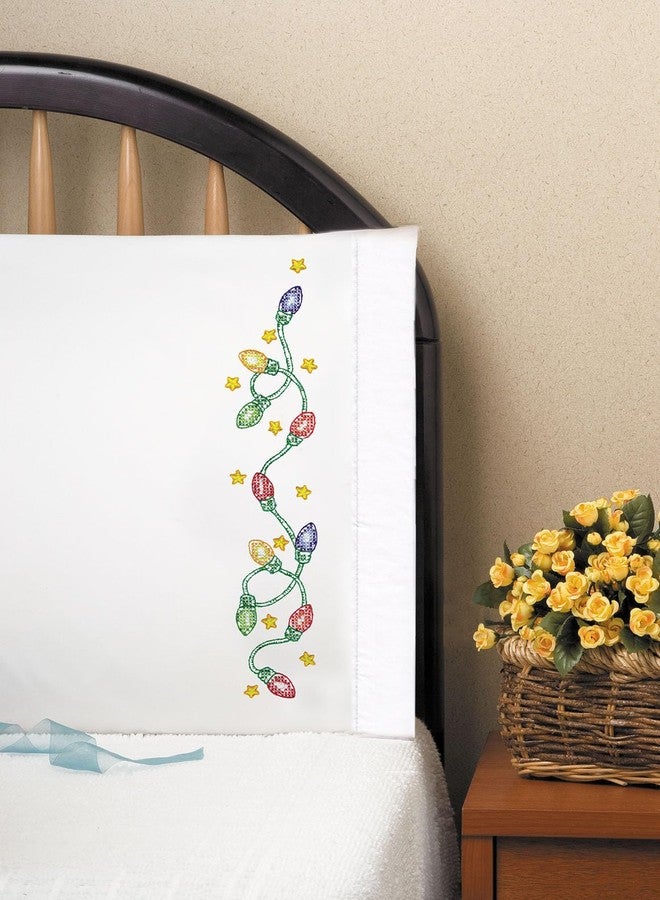 Tobin Christmas Lights Pillowcases for Embroidery