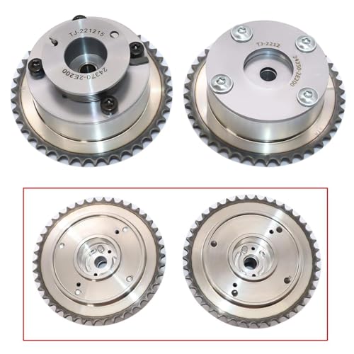 FZJDSD Intake & Exhaust Camshaft Phaser Adjuster Actuator CVVT Gear Compatible with Hyundai Elantra Tucson Sonata 2014-2021 Compatible with Kia Forte Soul Optima 2014-2020# 24350-2E200 24370-2E200 - Image 4