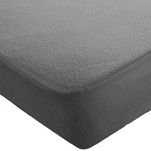 BABYLEE Waterproof Mattress Protector Double Bed 72x72 Ultra Soft Breathable & Fitted Bed Protector Terry Cover Double Bed (6.5x6 feet, Fits 10 Inches, Grey) - Image 3
