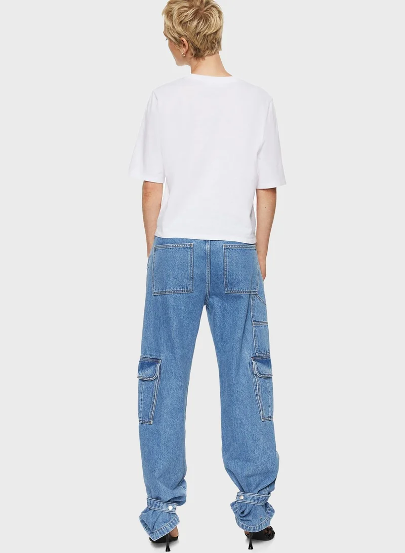 MANGO Round Neck Graphic T-Shirt