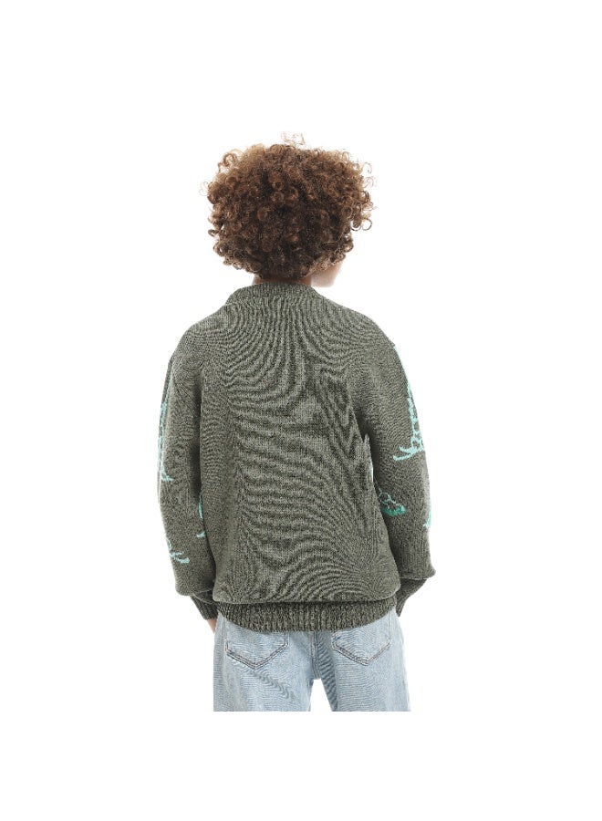 سيزار بلوفر صوف أولادي مزود بنقش مركب شراعي - Image 3