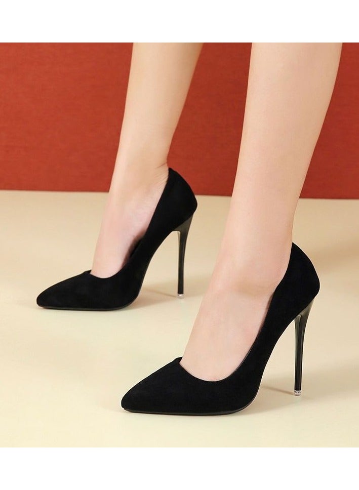Shougu New High Heels Lacquered Leather Shallow Mouth Single Shoes with Ultra Fine Heels 12CM - Image 1