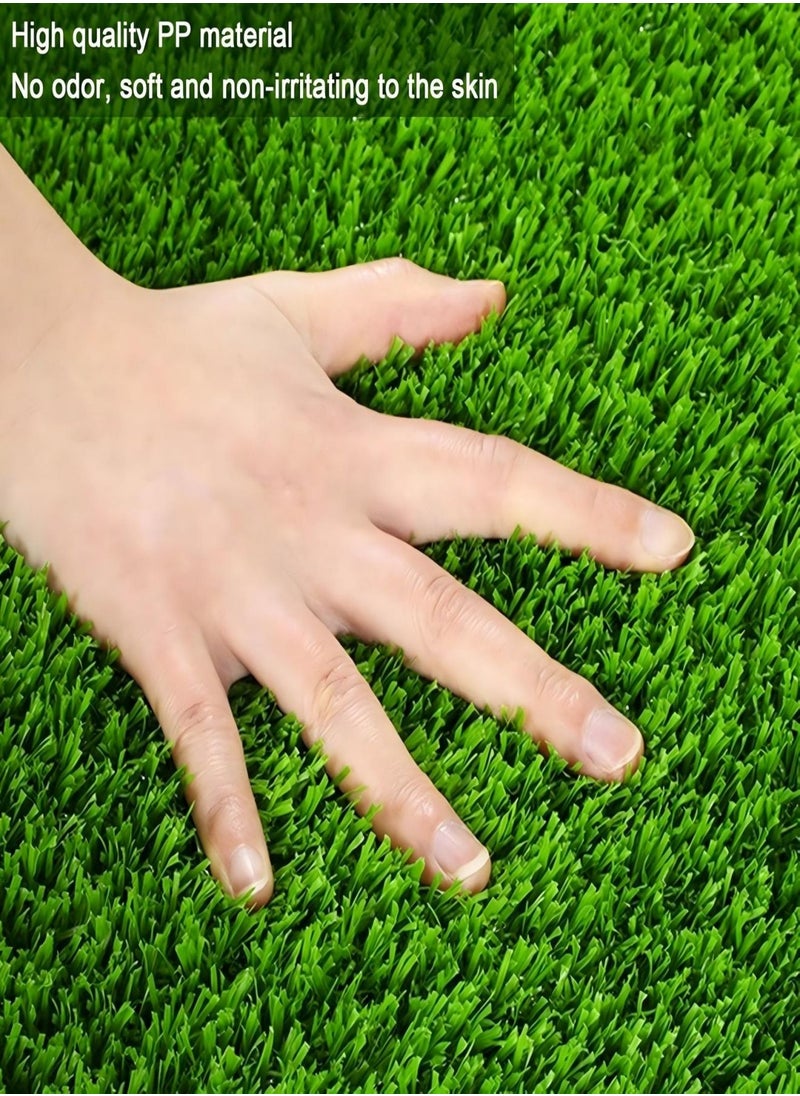 GOOTOY - Artificial Grass Carpet Indoor Outdoor Garden Lawn Landscape Synthetic Grass Mat Realistic Thick Turf Lawn Rug Carpet Fake Grass Carpet - Image 1