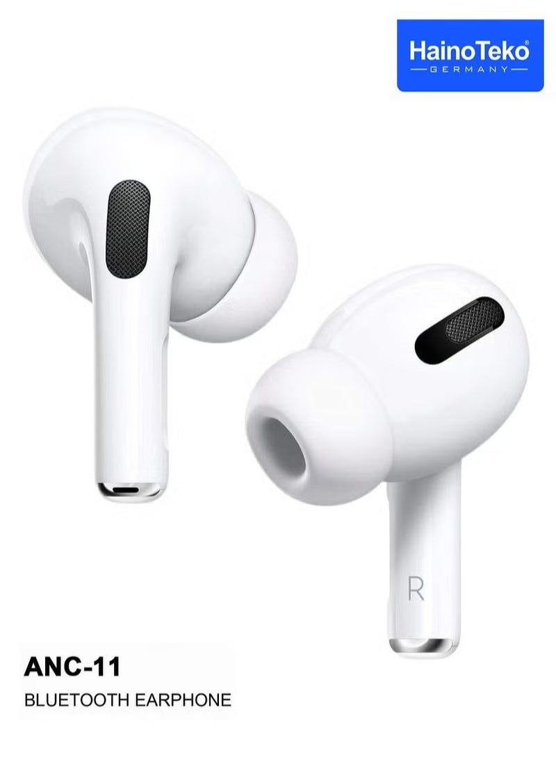 ANC-11 Bluetooth Earphones with Real Active Noise Cancellation, Digital Display, Deep Bass, Clear Microphone, Touch Controls, App Support, Long Battery Life for Android & iOS – Premium Wireless Earbuds for Music & Calls