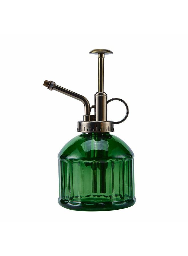 Ebristar Glass Plant Mister Spray Bottle, 6.5" Tall Vintage Plant Spritzer Watering Can, Succulent Watering Bottle with Top Pump, Small Plant Sprayer Mister for Indoor Outdoor House Plant - Dark Green - Image 1