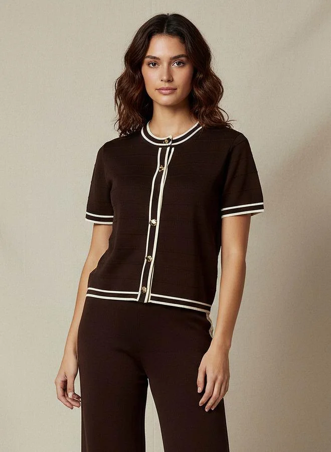 2Xtremz 2Xtremz Regular Fit Top with Contrast Piping