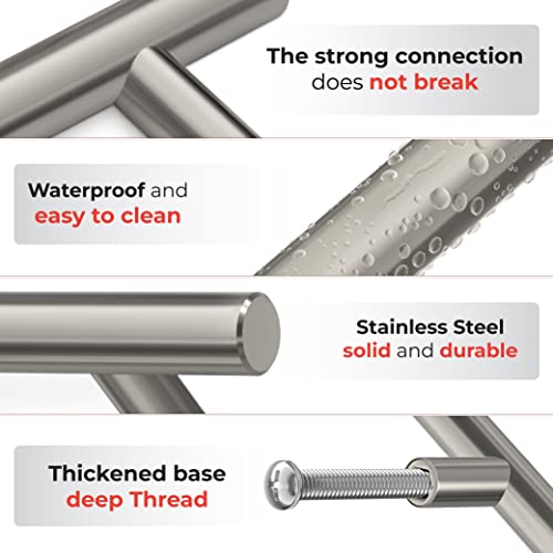 SAYONEYES Brushed Nickel Cabinet Handles – 5" Length, 3" Hole Centers – Modern Drawer Pulls for Kitchen Cabinets, Bathroom, Dresser – Stainless Steel Cabinet Hardware with Sleek Finish – 30 Pack - Image 3