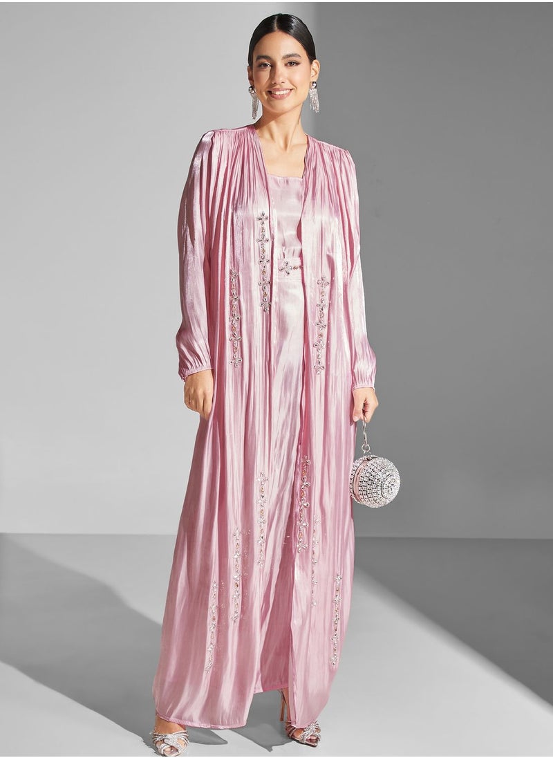 hayas closet - Embellished Belted Dress - Image 1