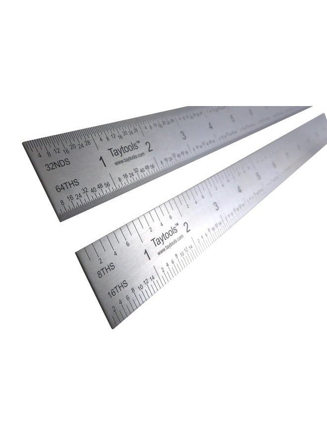 Taytools 30cm Rigid Machinist Rule Ruler Hardened Spring Steel 4R Graduations in 0.3cm , 0.2cm , 0.08cm and 0.04cm MRSAE-12 - Image 1
