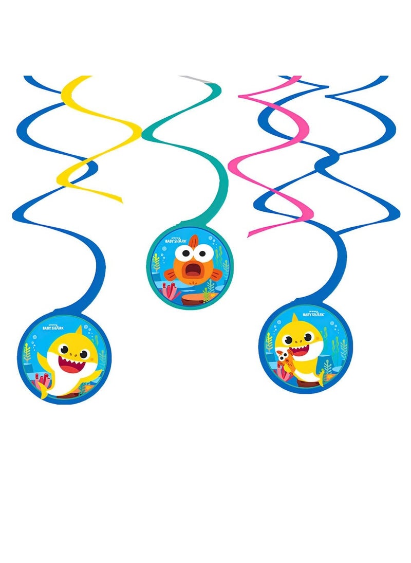 Baby Shark Hanging Swirls Cardboard 30-60cm 6-Pack