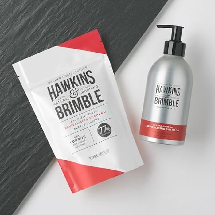 Hawkins & Brimble Revitalising Shampoo Refill Pouch 10.1 fl oz (300ml) - Shampoo For Men And Naturally Fragranced - Sustainable Eco Friendly Refill Pouches - Image 4
