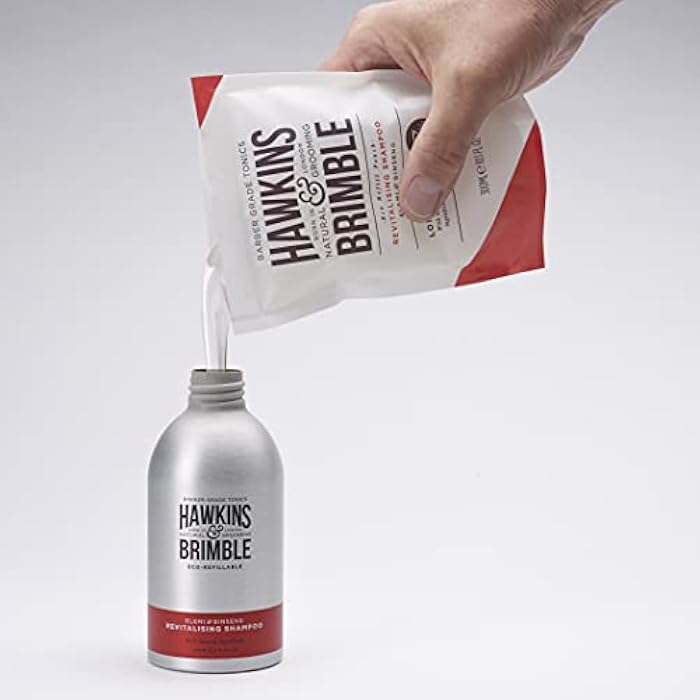Hawkins & Brimble Revitalising Shampoo Refill Pouch 10.1 fl oz (300ml) - Shampoo For Men And Naturally Fragranced - Sustainable Eco Friendly Refill Pouches - Image 2