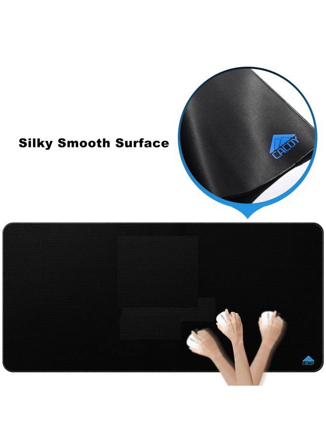 Cacoy Gaming Mouse Pad, Large Computer Mouse Mat for Desk, 43.3‘'x19.7‘' Non-Slip Desk Mats on The top of Desks for Home Office Gaming Work, Black - Image 5