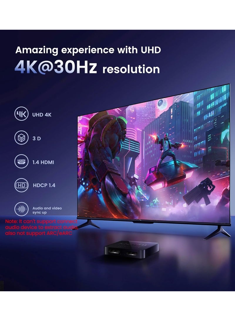 avedio links HDMI Splitter 1 in 2 Out【with 4ft HDMI Cable 】 4K HDMI Splitter for Dual Monitors Duplicate/Mirror Only - Image 3