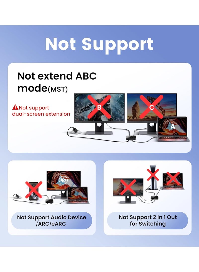 avedio links HDMI Splitter 1 in 2 Out【with 4ft HDMI Cable 】 4K HDMI Splitter for Dual Monitors Duplicate/Mirror Only - Image 2