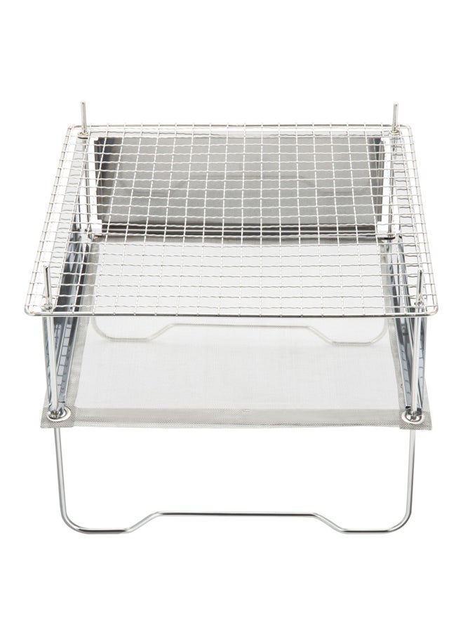 AL SANIDI Portable BBQ stove, Charcoal BBQ Stove, Silver, Size 24*24*19 Cm  - Image 5