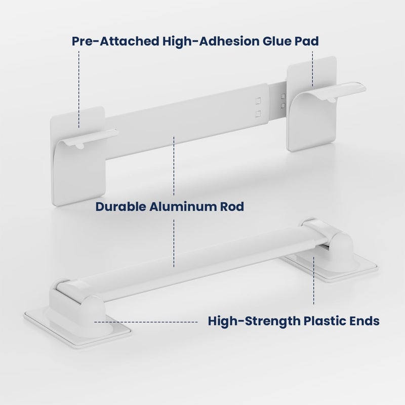 Safoner Adjustable RV Shower Corner Storage Bar- Durable Aluminum RV Corner Caddy for Shower Organization- Perfect for Travel Trailer, Camper Inside Storage and Organization- 2 Packs - Image 5