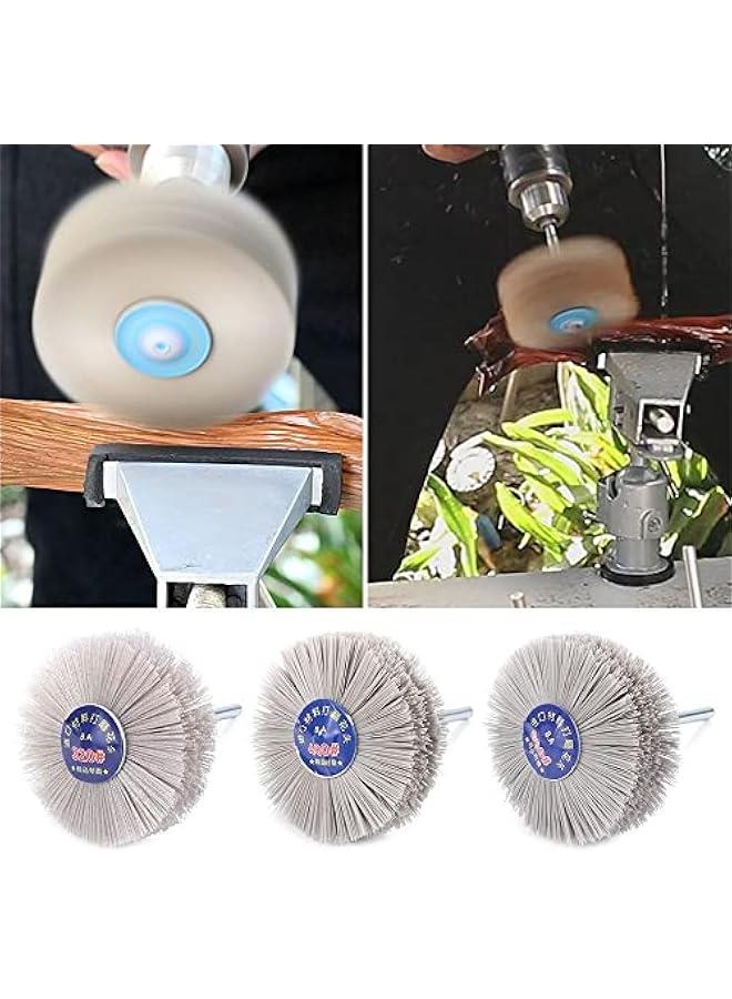 Nylon Wheel Brush Woodwork Flower Head Wood Furniture Drill Grind Buff Deburring Grinder - Image 2