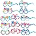 HOWAF HOWAF Mermaid Party Paper Glasses 9 styles 27 Pieces Mermaid Eyeglasses Frame for Girls Birthday Costume Supplies,  - Image 2