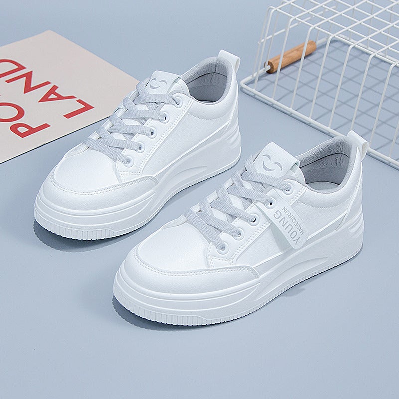 2024 Women Casual White Sneakers for Spring Grey 