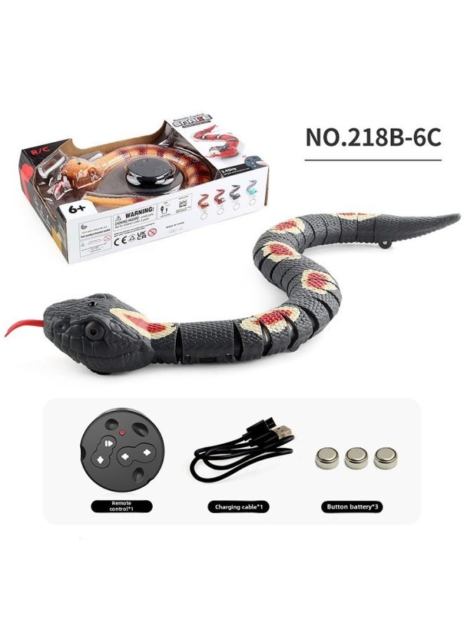 Children's Funny Remote Control Snake Cobra Remote Control Mouse Electronic Pet Infrared Remote Control Simulation Electric Toy-color:218B-6C Rattlesnake Gray 218g-Specifications:Support Labeling And Qualification Reports  - Image 1
