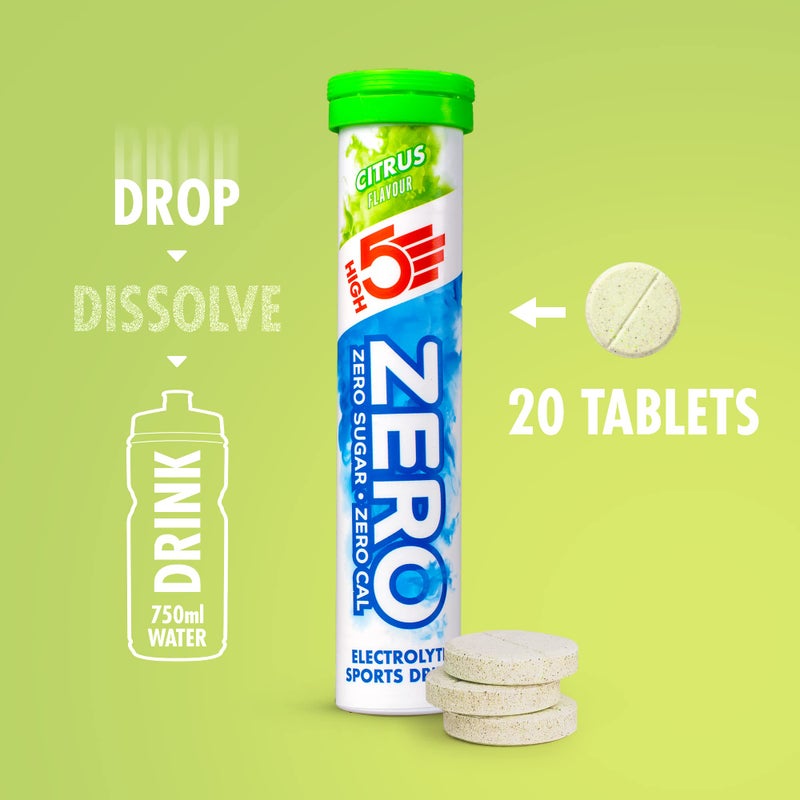 High5 ZERO Electrolyte Tablet - Hydration Tablets Enhanced with Vitamin C - 0 Calories & Sugar Free - Boost Hydration, Performance & Wellness - Citrus, 160 Tablets (20x, Pack of 8) - Image 3