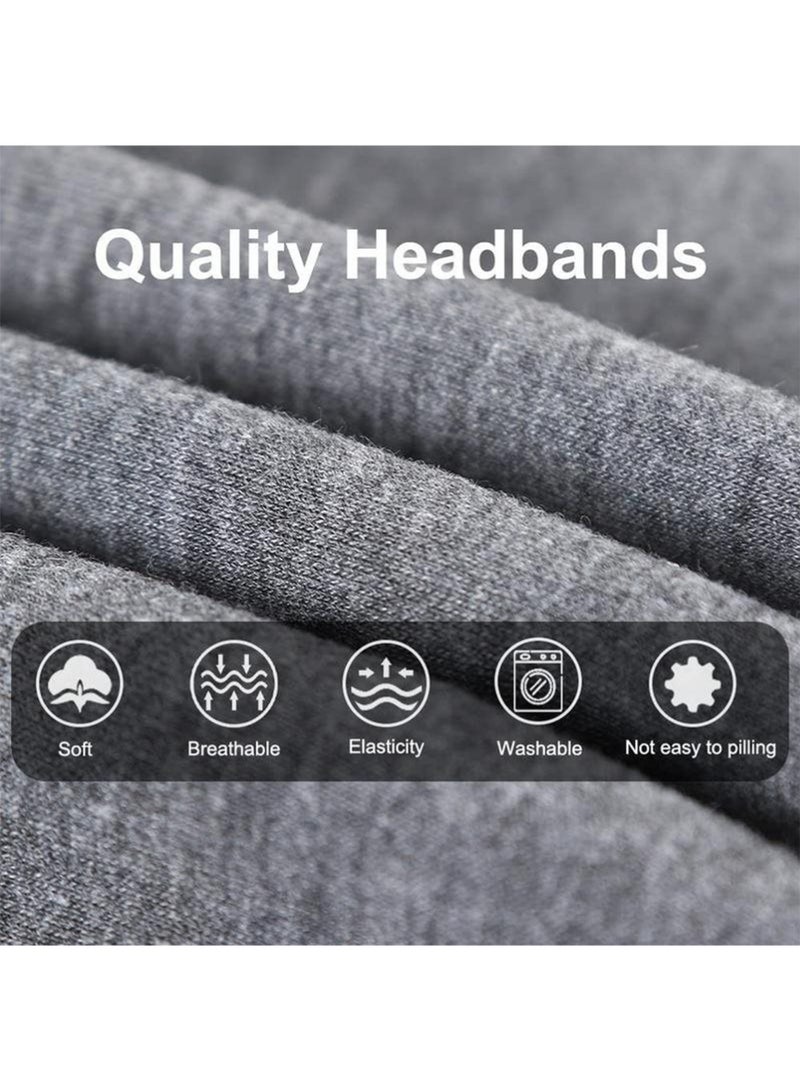 Bincoo 6 Pcs Sports Headbands for  Workout, Non-Slip Sweat Soft Hairbands Non Slip Wide Yoga Hair Bands for Running Yoga Daily Workout, Gym, Outdoor Activities for Women and Men(Black) - Image 4